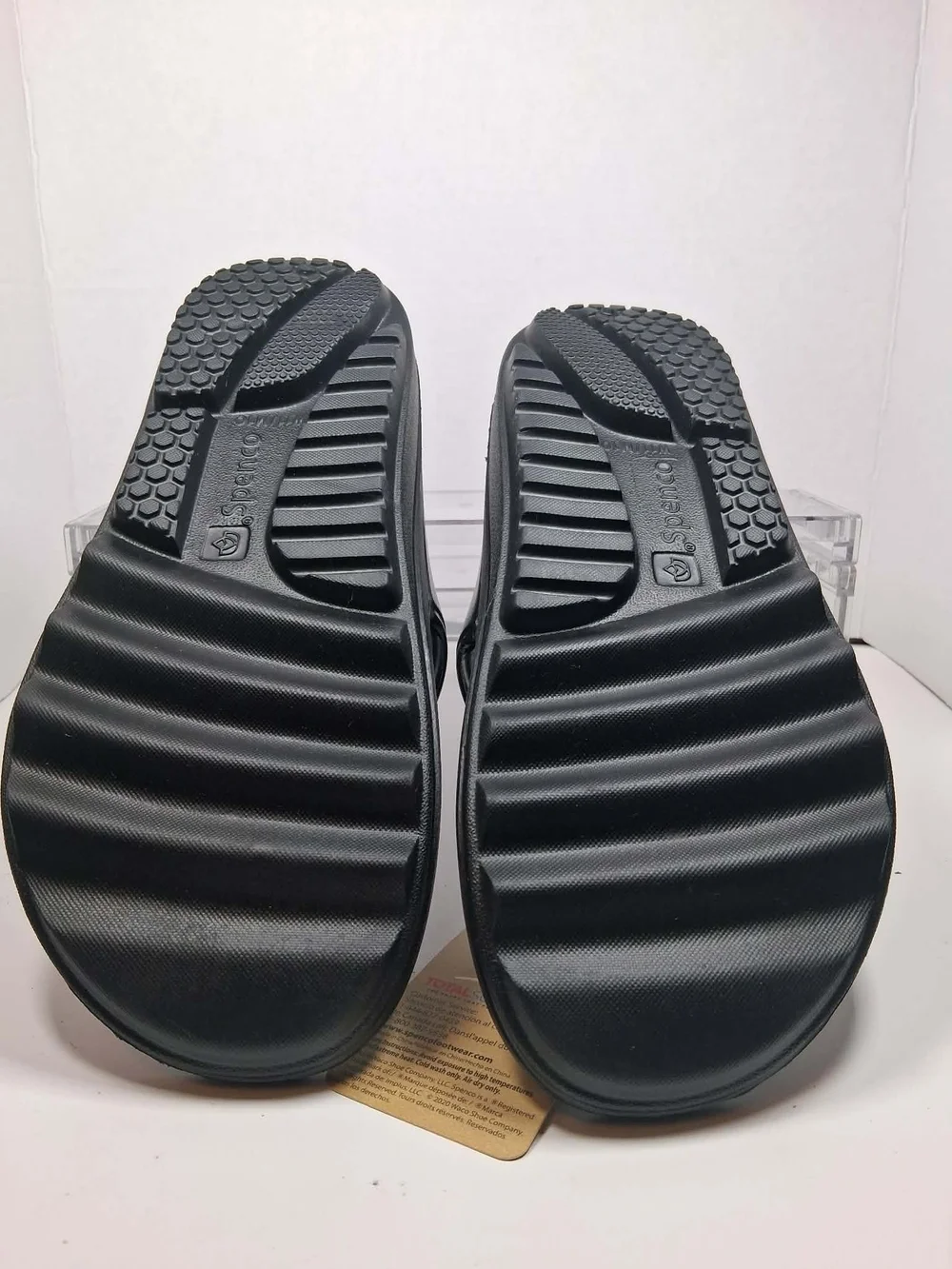 Spenco Yumi Men's Black Logo Thong Slip-On Sandals Cushioned Comfort M-10, W-11